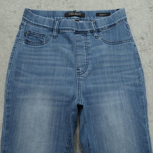 Judy Blue Pull On Jeans Junior's Size 5/27 Blue High-Rise Skinny Fit 28" Inseam - Picture 12 of 16